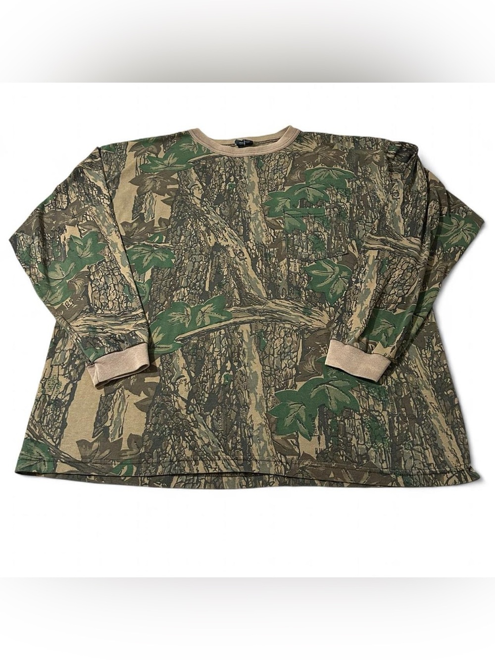 Vintage 90s Trebark Camo Long Sleeve Pocket Shirt Size XL